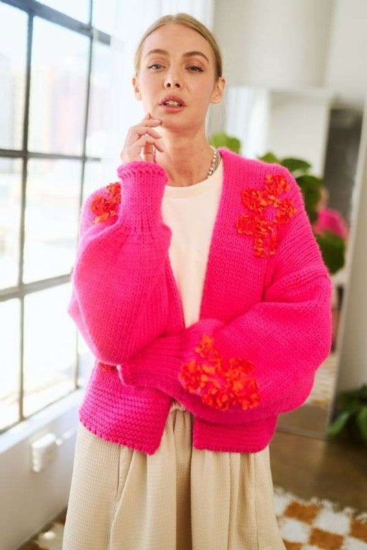 Floral Open Front Cardigan - Davi