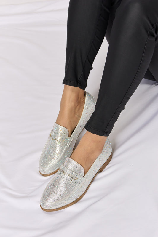 Rhinestone Point Toe Loafers Women
