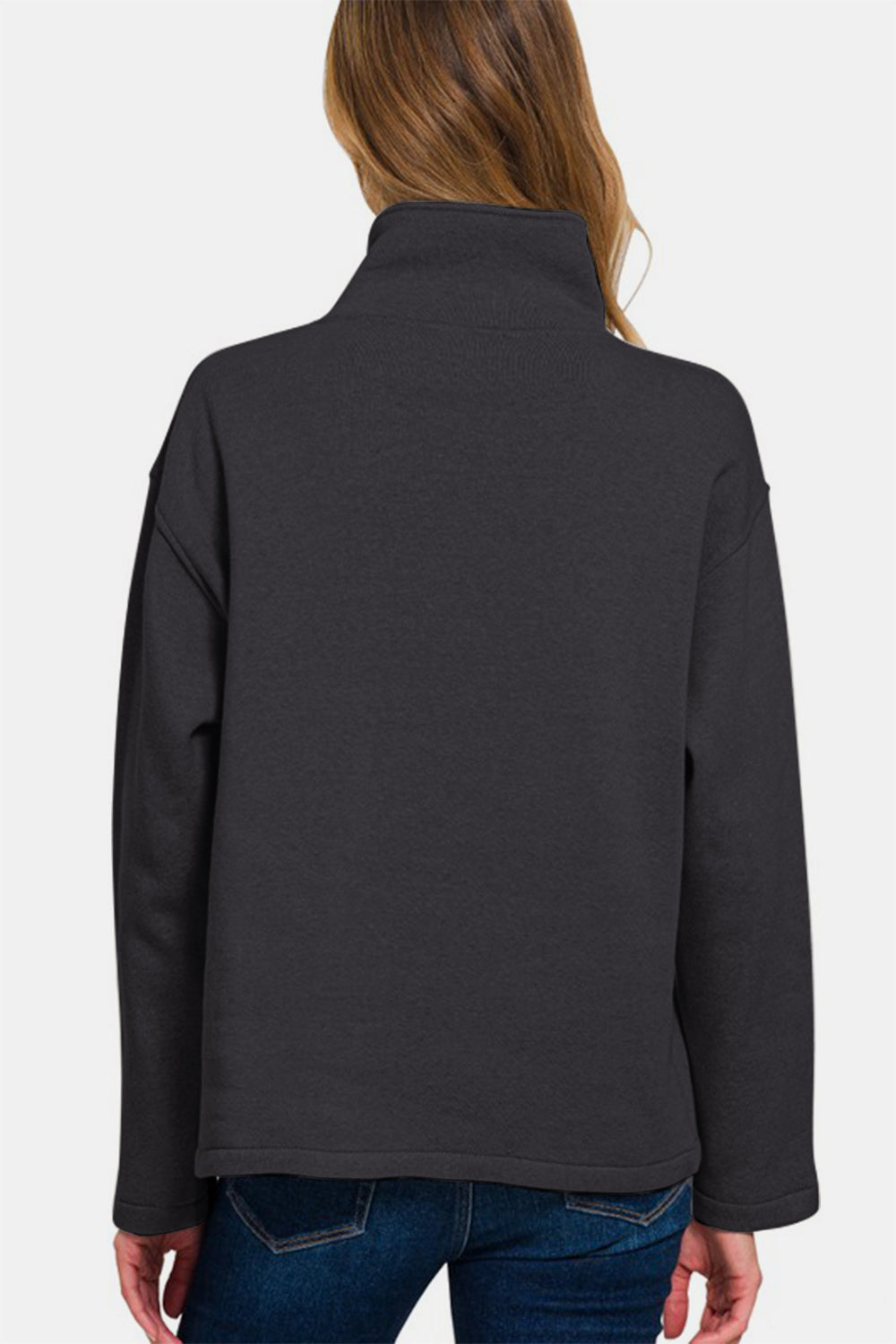 Turtleneck Half Snap Sweatshirt