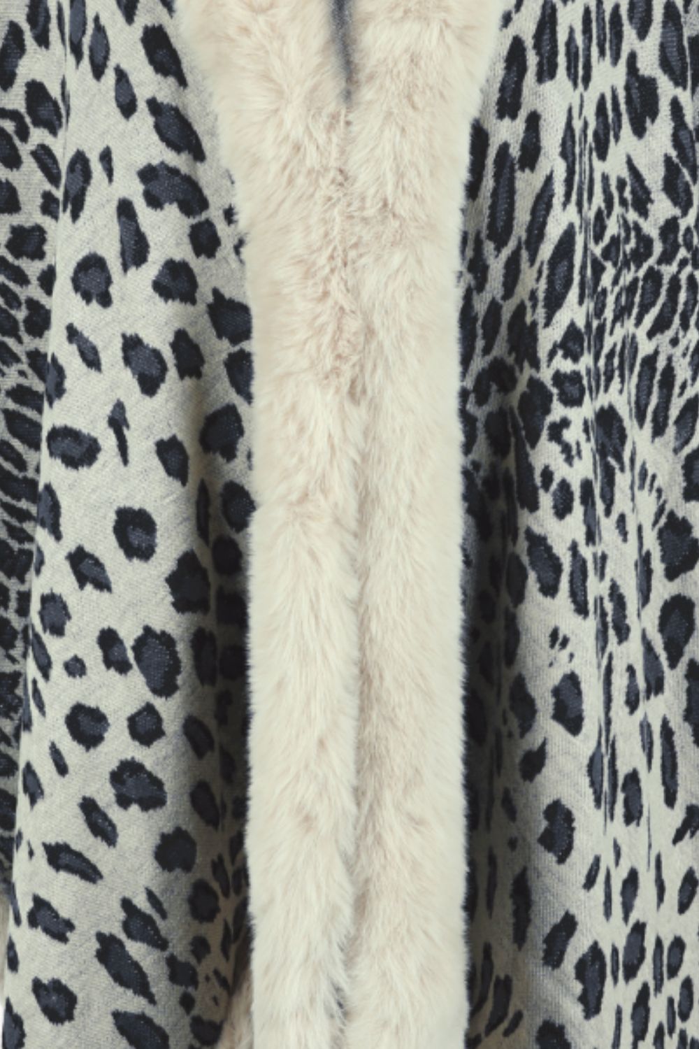 Leopard Open Front Poncho One Size