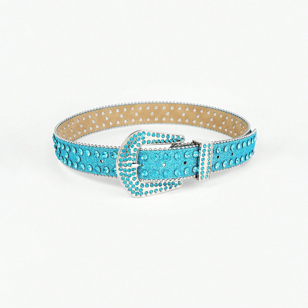 Rhinestone PU Leather Belt Stylish