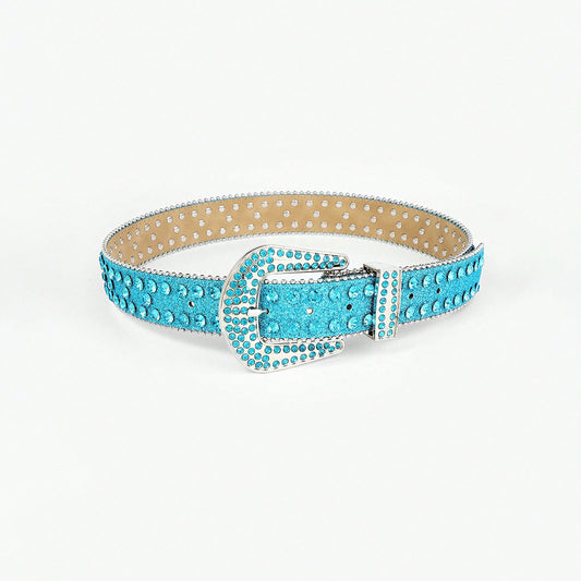 Rhinestone PU Leather Belt Stylish