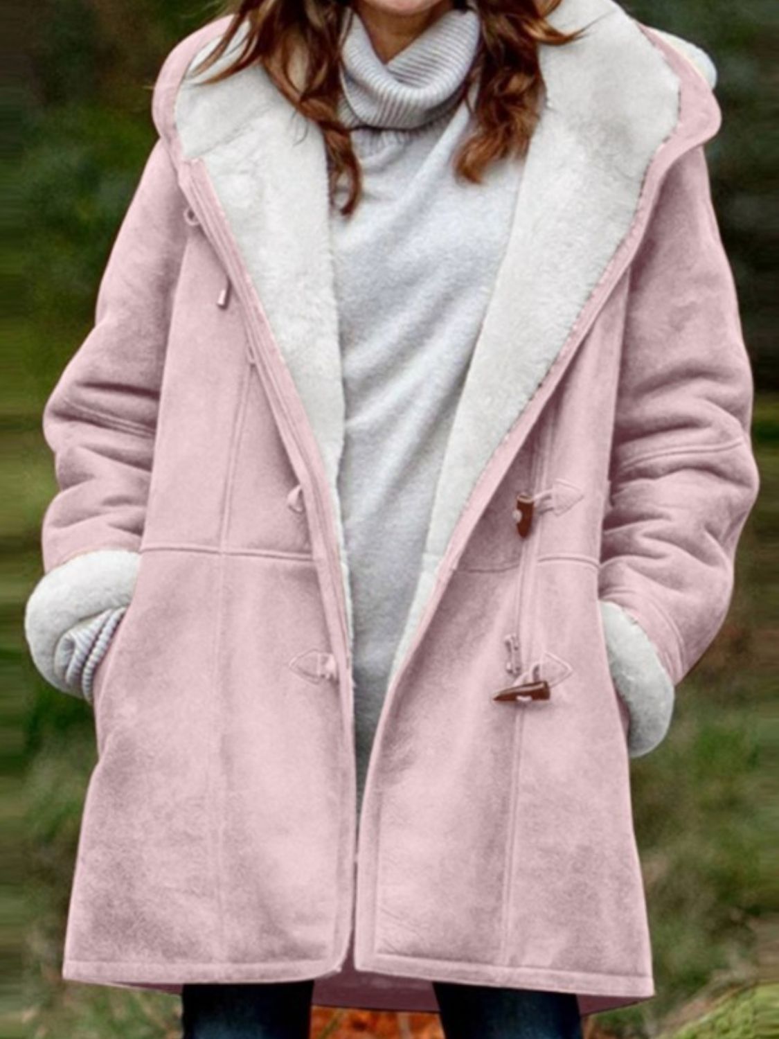 Pocketed Hooded Toggle Jacket