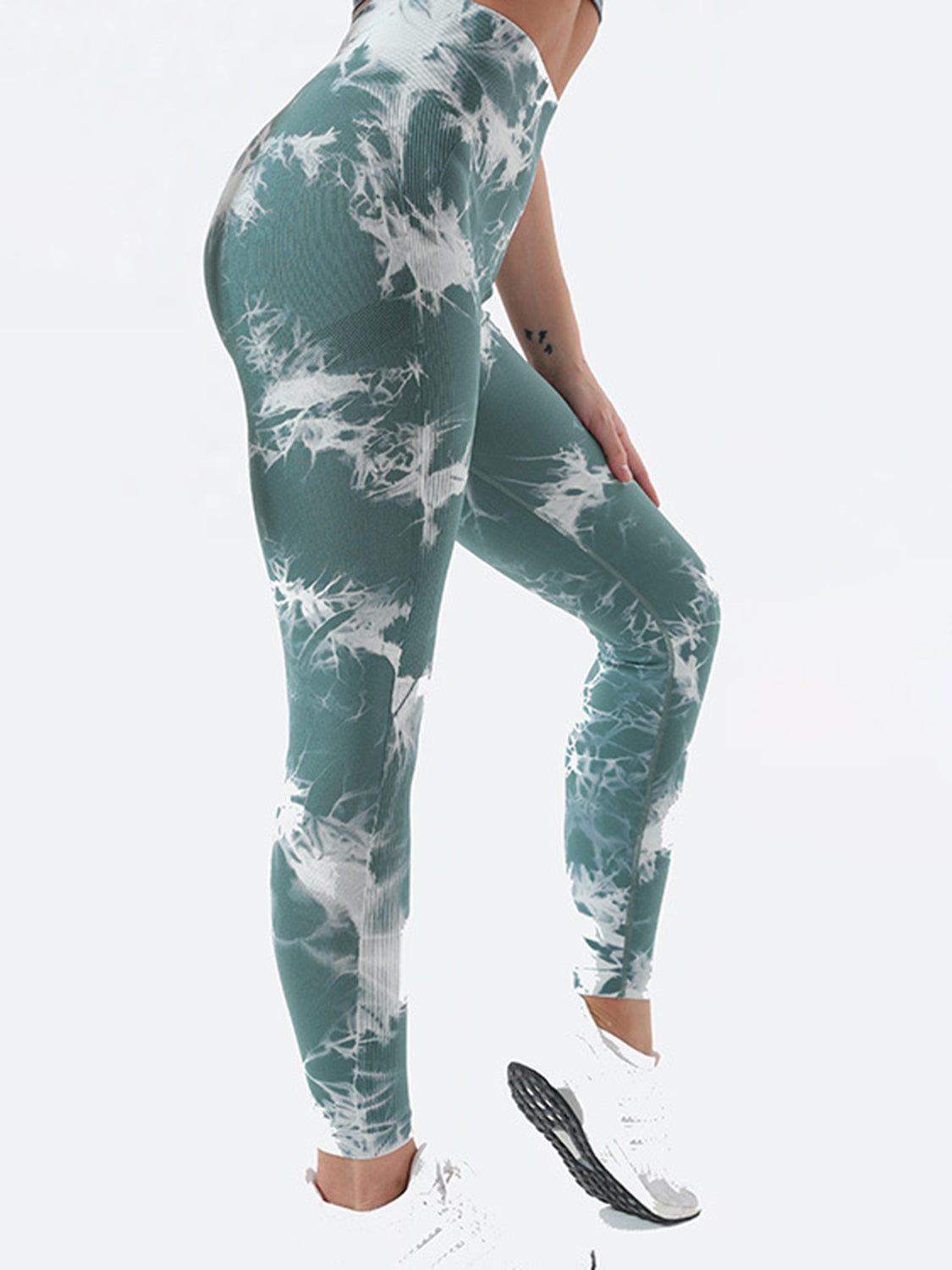 Letter Embroidered High Waist Legs
