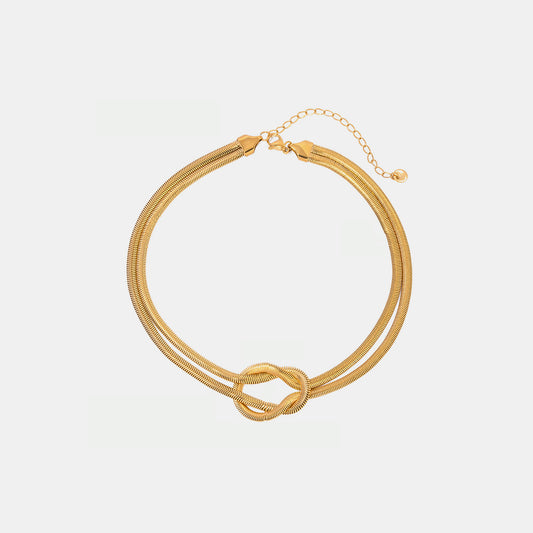 Double Layer Herringbone Choker Necklace
