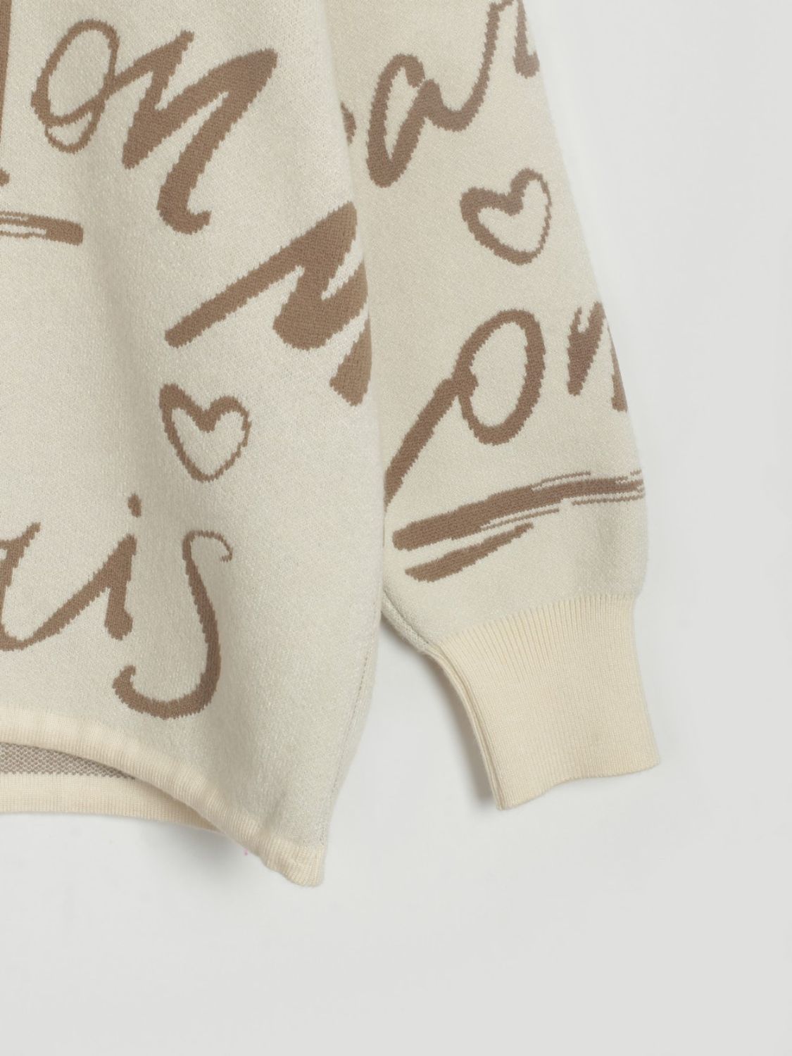 Drawstring Letter Pattern Sweater Drop