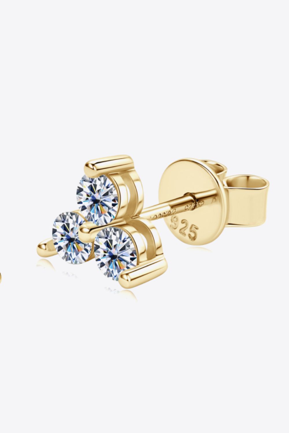 Moissanite Sterling Silver Stud Earrings