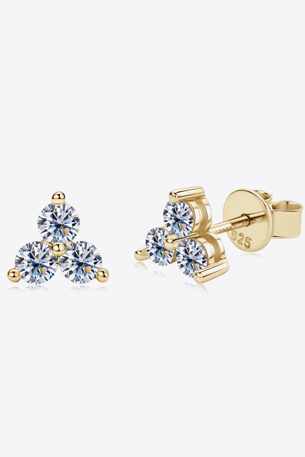 Moissanite Sterling Silver Stud Earrings