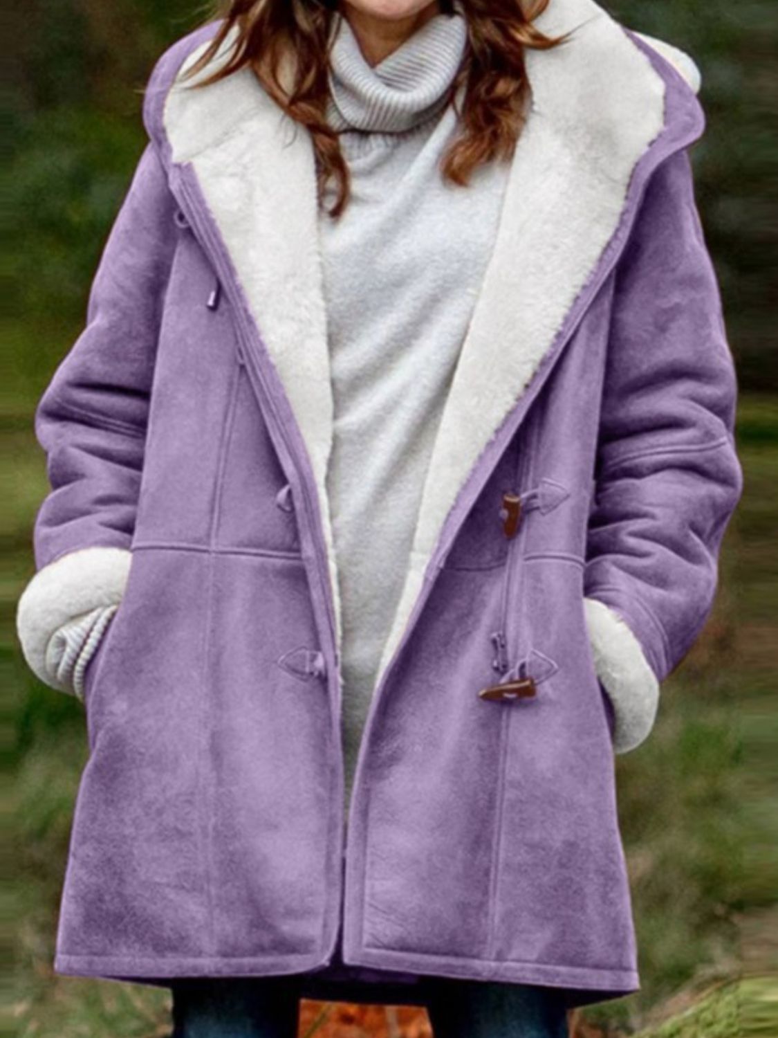 Pocketed Hooded Toggle Jacket