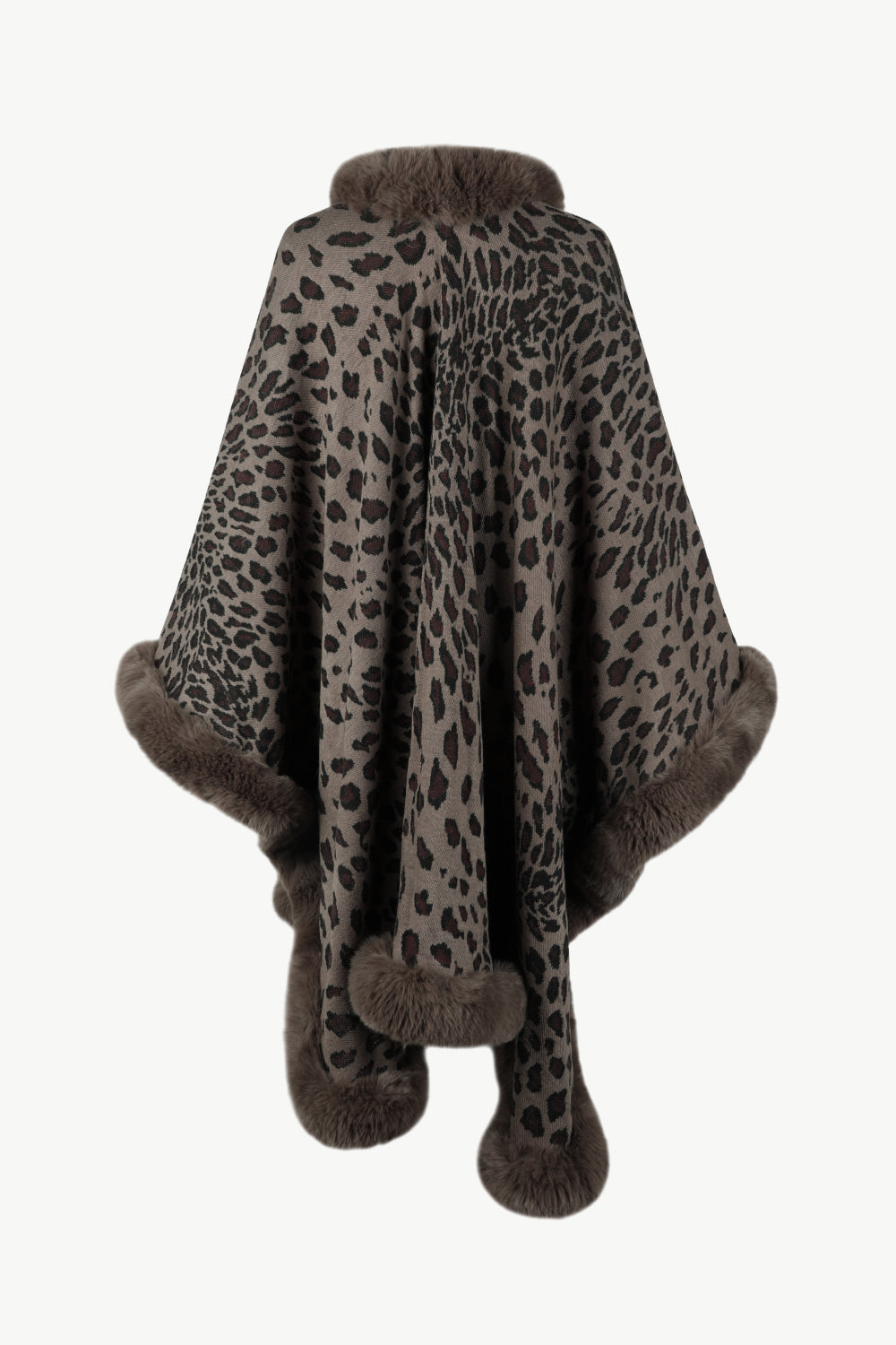 Leopard Open Front Poncho One Size