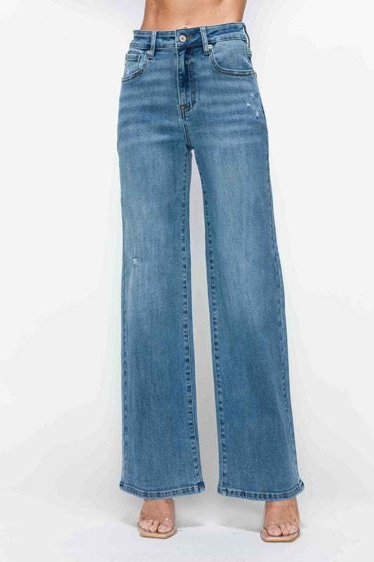 bytos High Rise Wide Leg Jeans Pocket