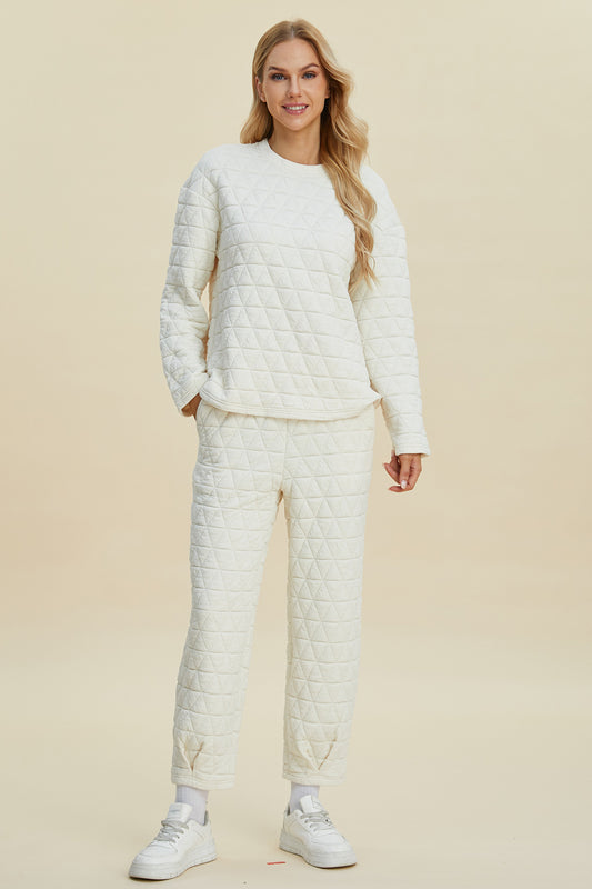 Texture Top & Pants Set - Stylish
