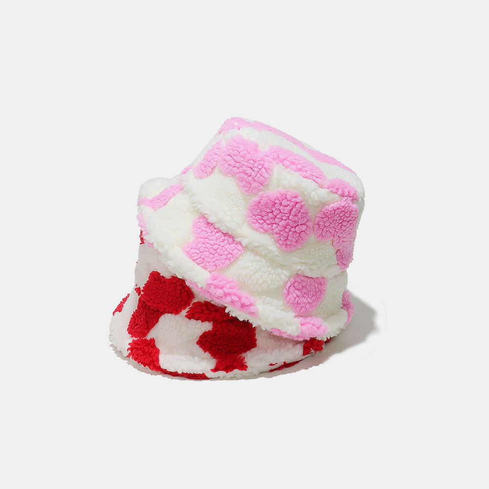 Contrast Heart Bucket Hat Polyester