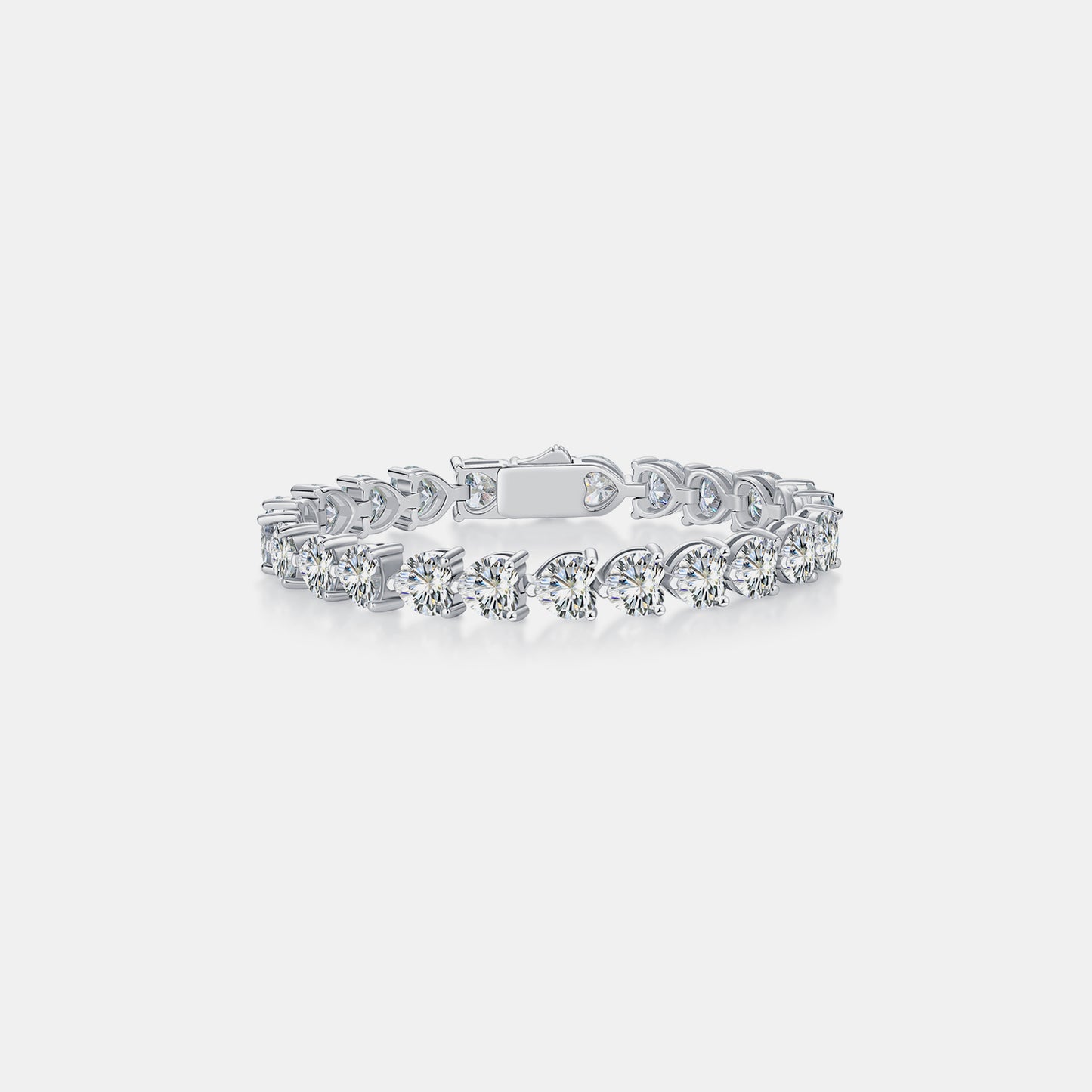 24ct Moissanite Heart Bracelet Sterling