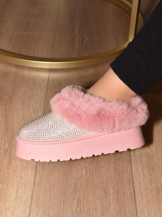 WILD DIVA Faux Fur Platform Booties