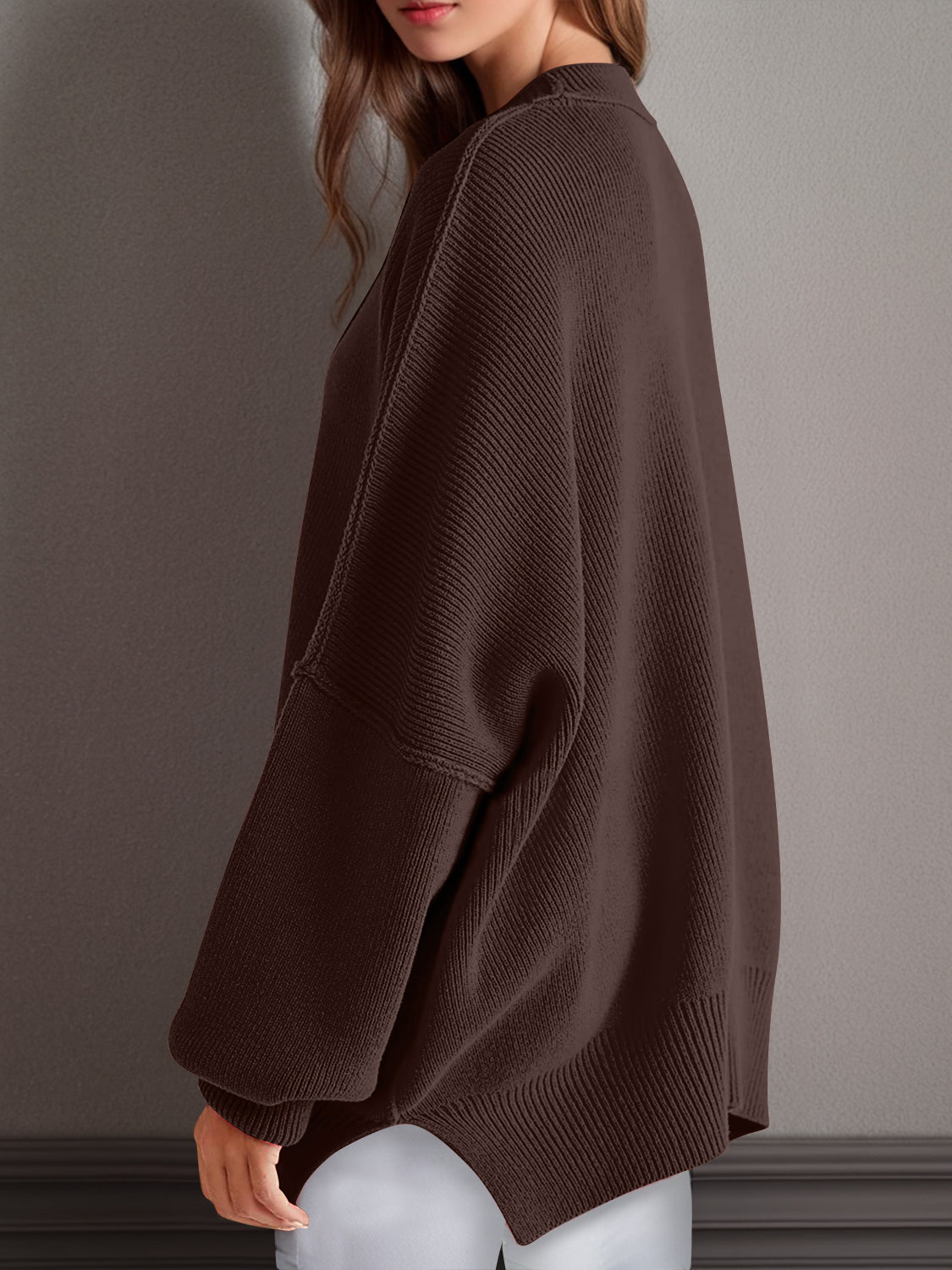 Double Take Side Slit Long Sleeve Top