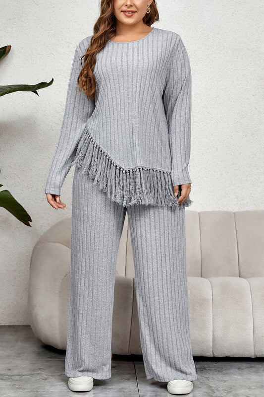 Honey Plus Size Tassel Hem Set