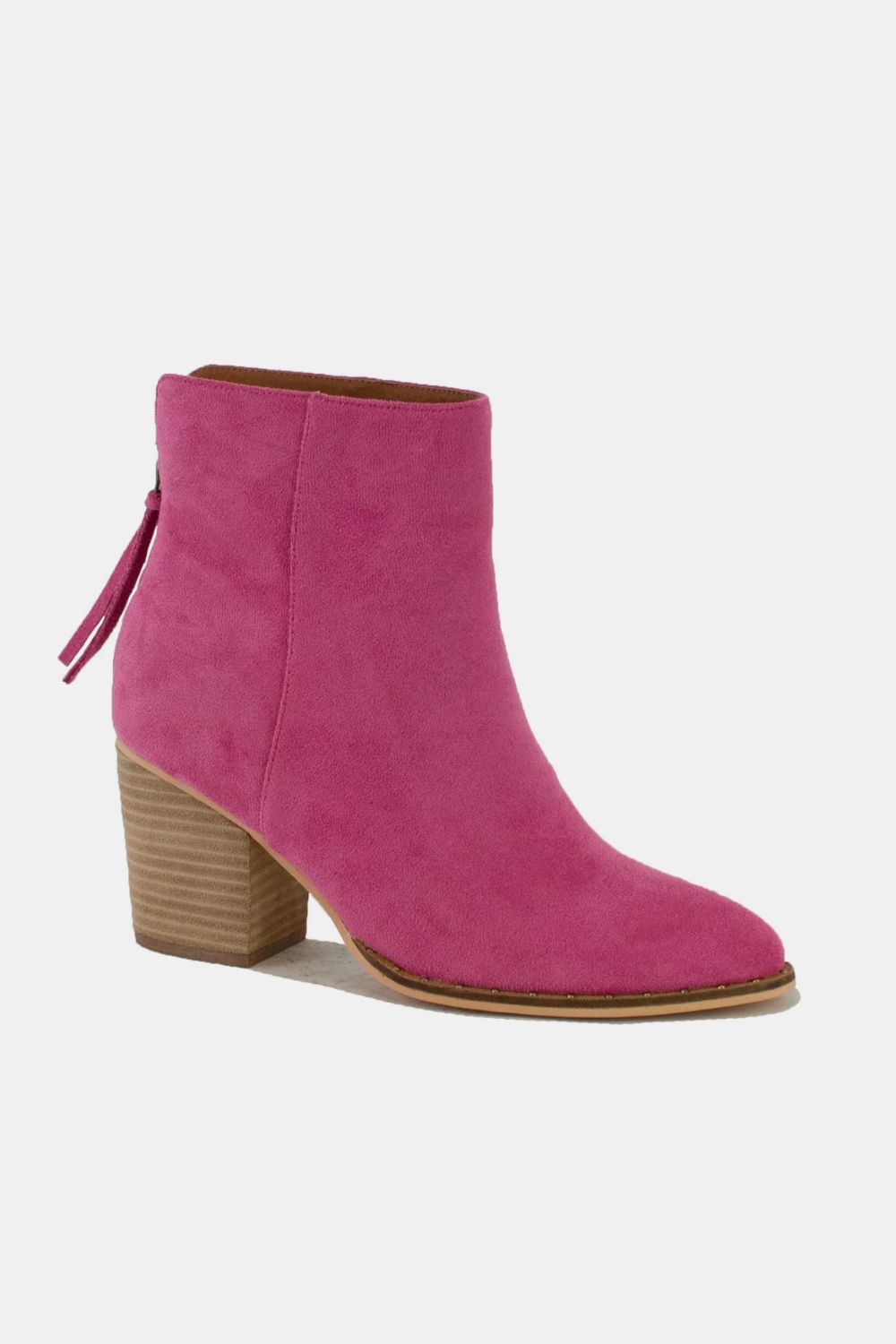 Suede Point Toe Ankle Booties Black