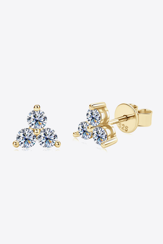 Moissanite Sterling Silver Stud Earrings